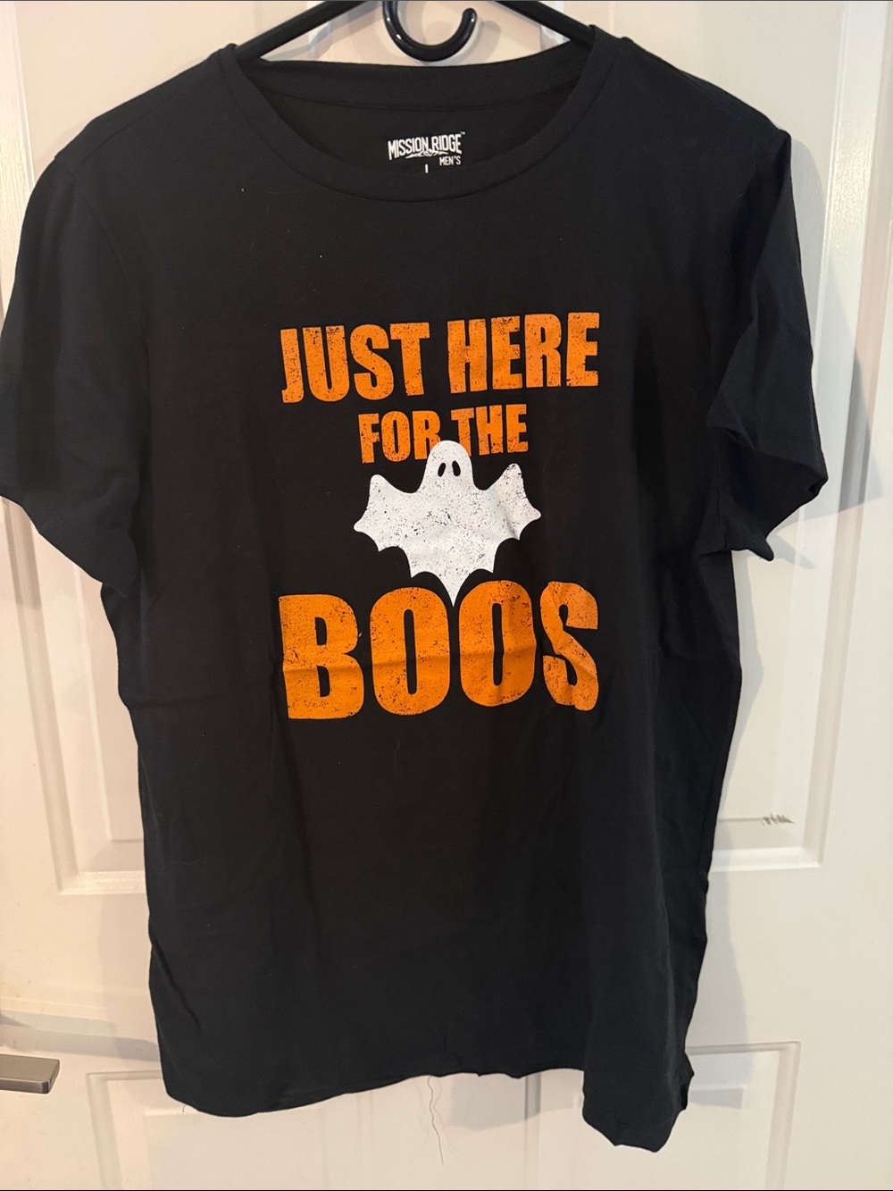 Mission Ridge Mens Black 'Just Here for the Boos' Halloween Tee